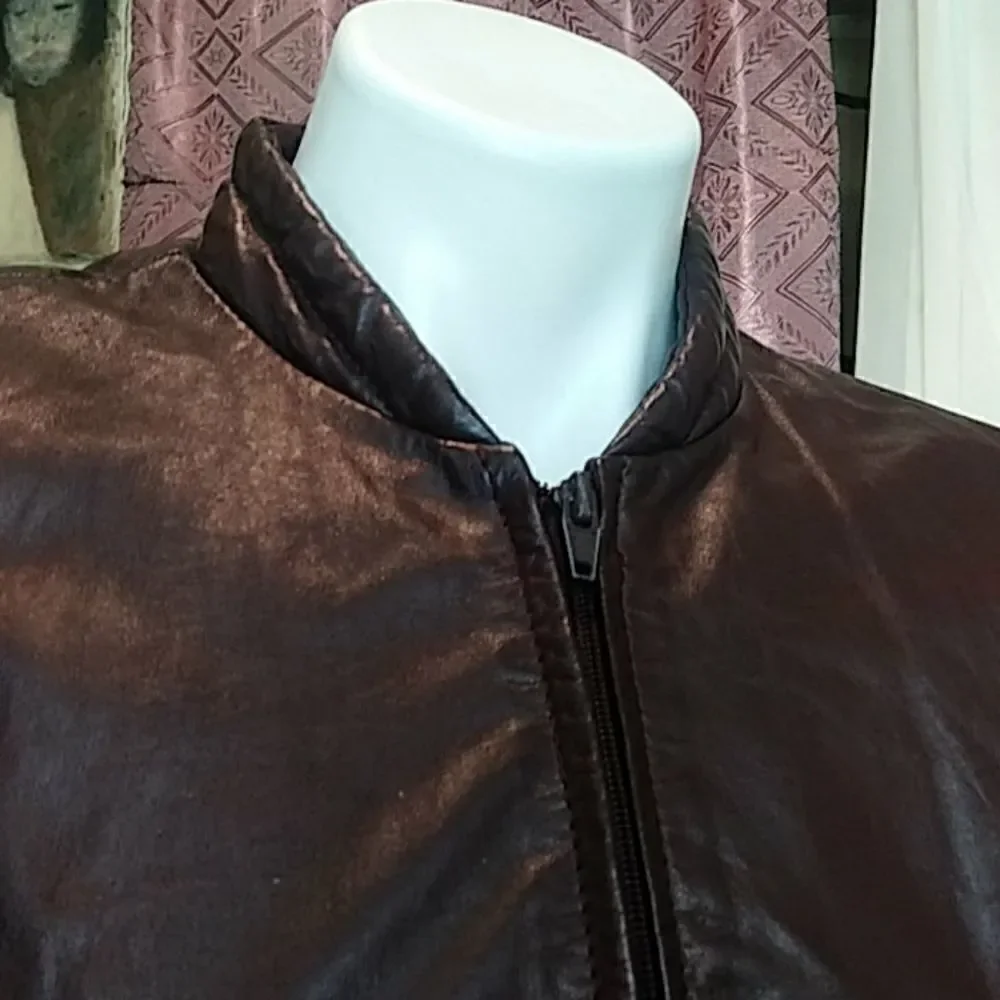 Bermans. Dark burgendy leather jacket